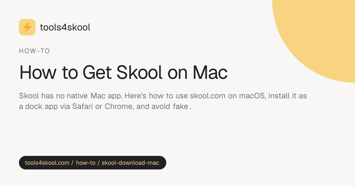 Skool on Mac: How to 'Download' Without an Installer · Tools4Skool