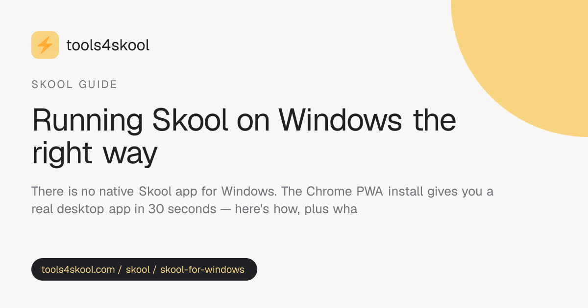 Skool for Windows: PWA Beats the Microsoft Store · Tools4Skool
